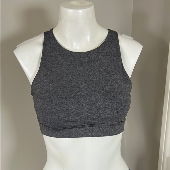 Lululemon Energy Bra High Neck Grey Lycra Lightweight Sz 8 - Picture 3 of 8